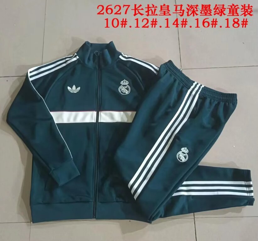 Kids Real Madrid 26/27 Tracksuit - Green/White